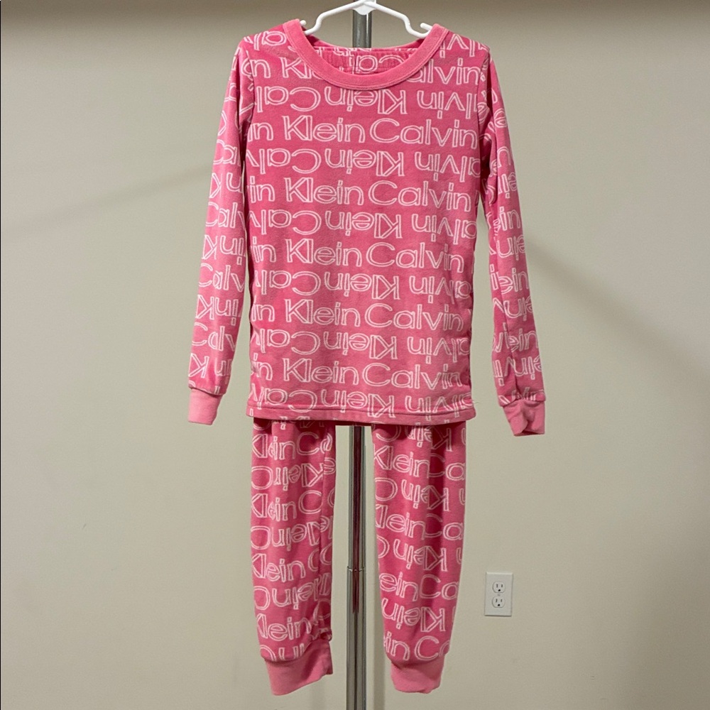 Calvin Klein Girls' 2 Piece Fleece Pajama Sleep Set - Pink